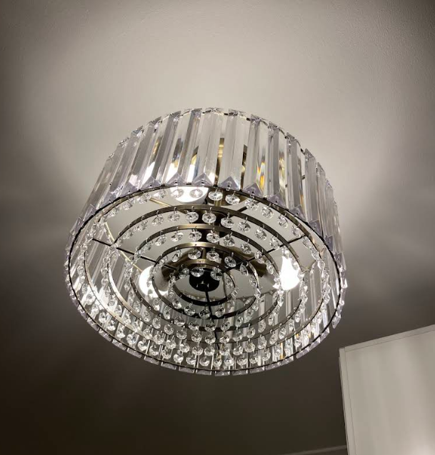 Crystal chandelier installed by KAZ Electrics